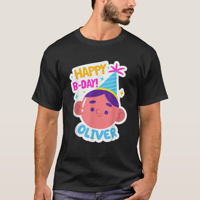 T-shirt Oliver Personnalisé Funny Joyeux cadeau d'annivers (Devant)