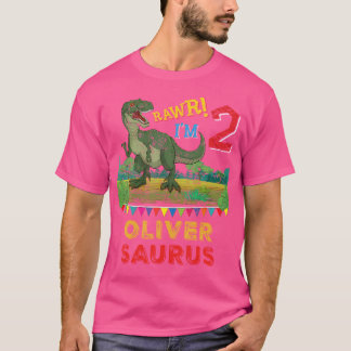 T-shirt Oliver Saurus Rawr I M 2 Dinosaure T-Rex Personali