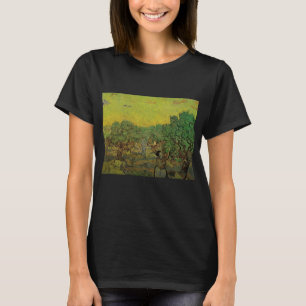 T-shirt Oliveraie avec personnages cueillant des olives, V