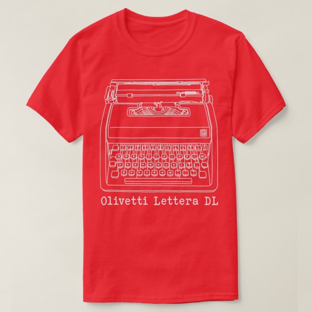 T-shirt Olivetti Lettera DL dessin de ligne blanche (Design devant)