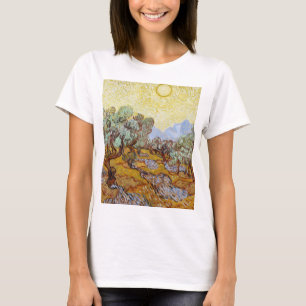 T-shirt Oliviers au ciel et au soleil jaunes