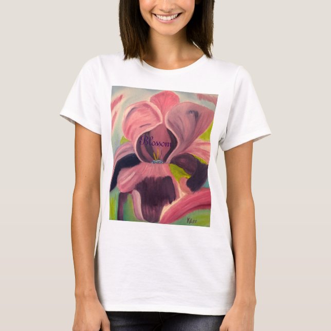 T - Shirt Ölmalerei auf Blume zur Förderung des Wa (Vorderseite)