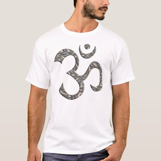 T-SHIRT OM / AUM - ARGENT (Devant)