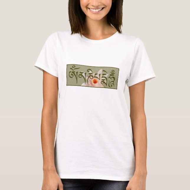 T-shirt Om Mani Padme Hum - Vert (Devant)