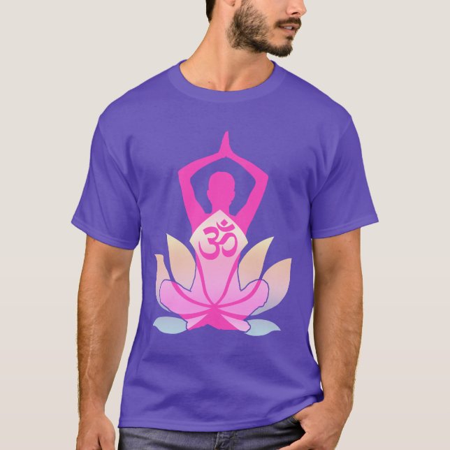 T-shirt OM Namaste Spirituelle Lotus Flower Yoga sur viole (Devant)