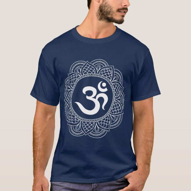 T-shirt Om Symbole Aum Ohm Hindu Mandala Yoga Méditation (Devant)