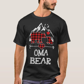 T-shirt Oma Bear Pajama de Noël Rouge Plaid Buffalo Famill