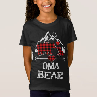 T-Shirt Oma Bear Pajama de Noël Rouge Plaid Buffalo Famill