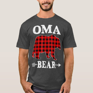 T-shirt Oma Bear Pajama de Noël Rouge Plaid Buffalo Famill