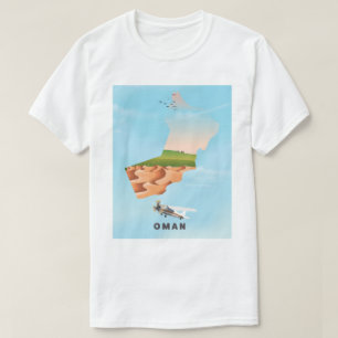 T-shirt Oman affiche la carte de voyage illustrée