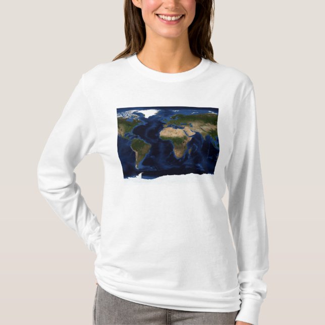 T-shirt Ombrage topographique et bathymétrique de la terre (Devant)