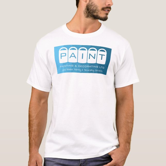 T-shirt Ombre Bleu, Paint Buckets, Peintre & Décorateur (Devant)