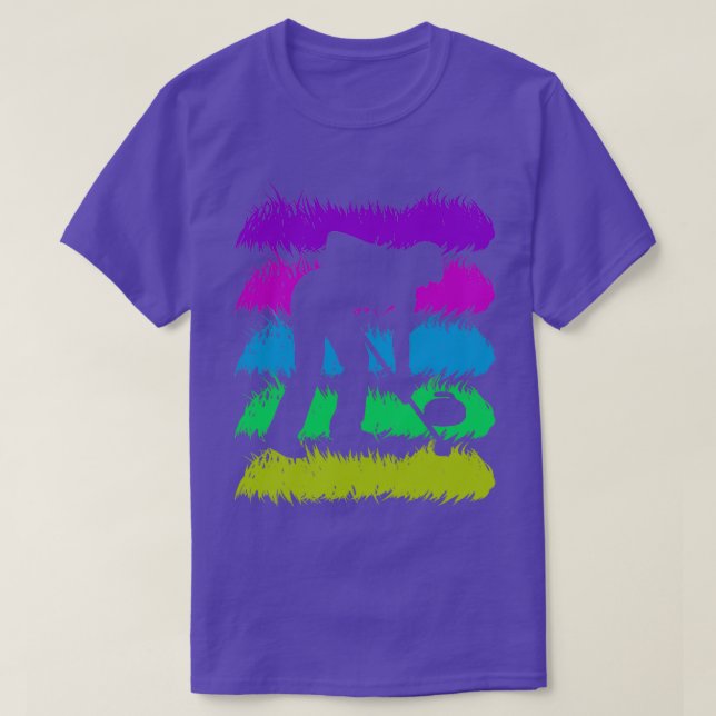 T-shirt Ombre de curling aux couleurs rétro (Design devant)