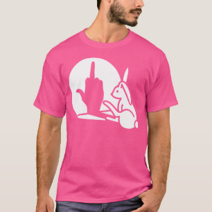 T-shirt Ombre de Lapin Drôle Signe de la Main avec le Doig