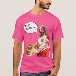 T-shirt Omg Waffles Jesus Christ Breakfast Mème amusant Sh