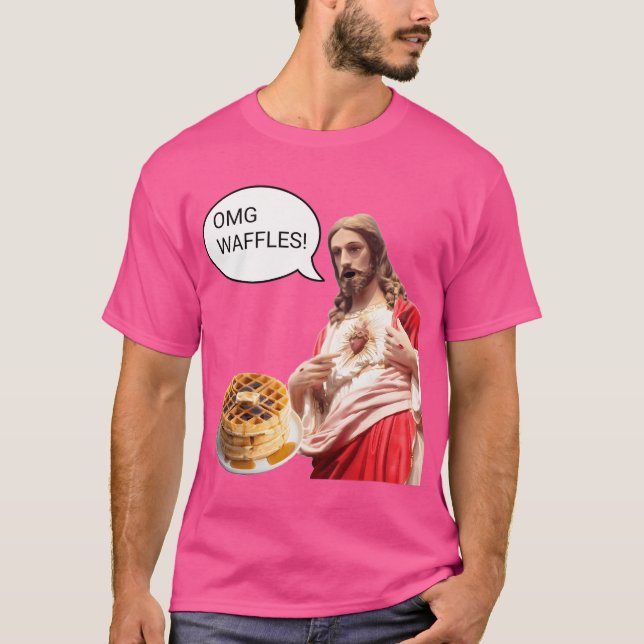 T-shirt Omg Waffles Jesus Christ Breakfast Mème amusant Sh (Devant)