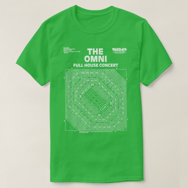 T-shirt Omni Coliseum à Atlanta Seating Chart 2 TShir (Design devant)