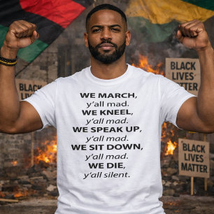 T-shirt On Marche, Kneel, On Parle, Asseyez-Vous Tout Mad