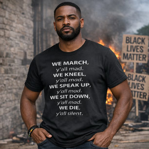 T-shirt On Marche, Kneel, On Parle, Asseyez-Vous Tout Mad