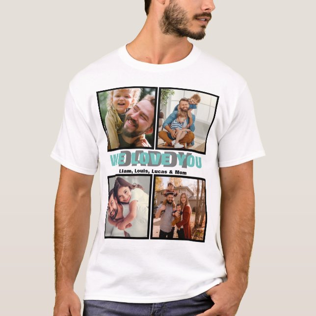 T-shirt On T'Aime Papa | Photo Fête des pères moderne (Devant)