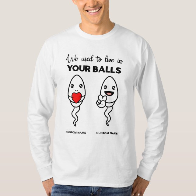 T-shirt On Vivait Dans Les Boules, Nom Personnalisé Papa (Devant)