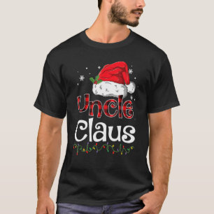 T-shirt Oncle Claus Santa Hat Red Plaid Buffalo Noël