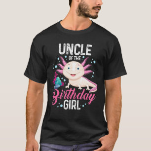 T-shirt Oncle De La Fille Anniversaire Axolotl Famille Cor