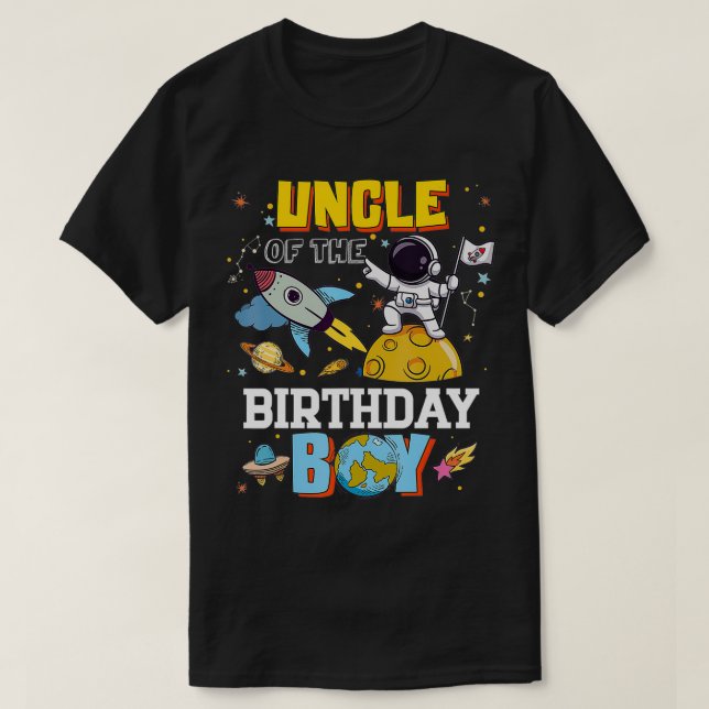 T-shirt Oncle De L'Anniversaire Astronaut Thème Espace Gar (Design devant)