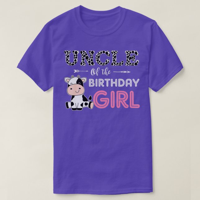 T-shirt Oncle De L'Anniversaire Fille Ferme Vache Oncle in (Design devant)
