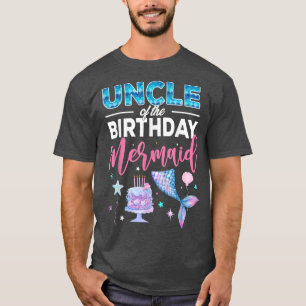 T-shirt Oncle De L'Anniversaire Fille Sirène Reine Anniver