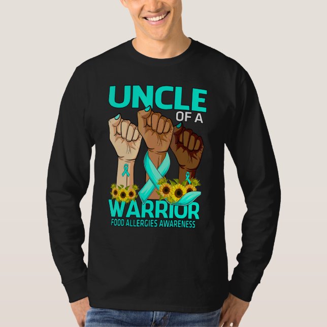 T-shirt Oncle De Main D'Un Guerrier Allergies Alimentaires (Devant)