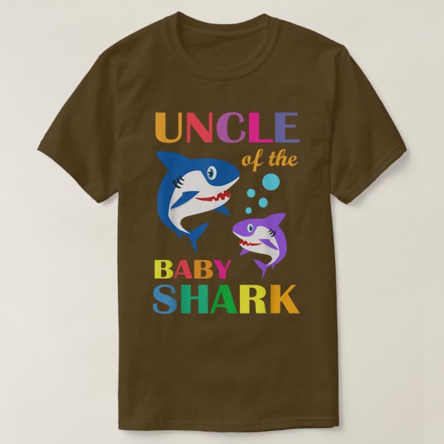 T-shirt Oncle Du Bébé Anniversaire Requin Oncle Requin Chr (Design devant)