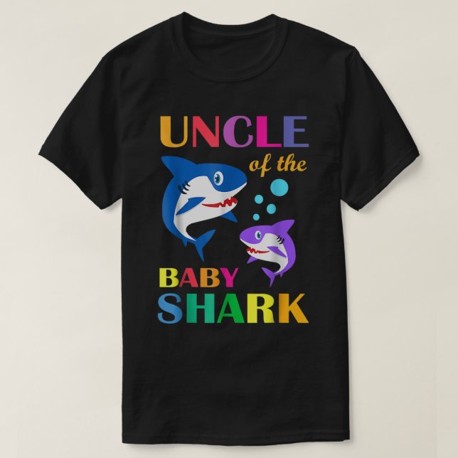 T-shirt Oncle Du Bébé Anniversaire Requin Oncle Requin Chr (Design devant)