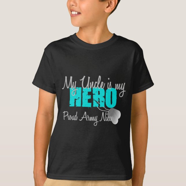 T-shirt Oncle Hero de nièce d'armée (Devant)