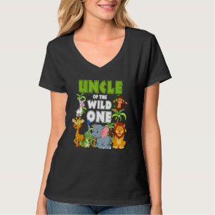 T-shirt Oncle of the Wild One Zoo Anniversaire Safari Jung
