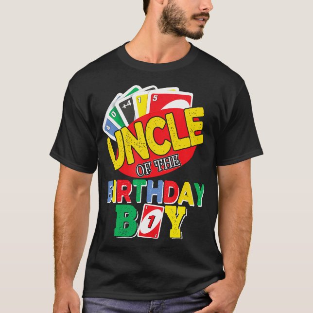 T-shirt Oncle Of Uno Birthday Boy Uno Birthday Boy (Devant)