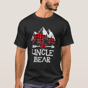 T-shirt Oncle Ours Pajama de Noël Buffle Rouge Plaid Fami