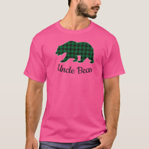 T-shirt Oncle Ours Pajama de Noël Buffle vert Plaid Pr