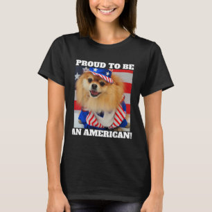 T-shirt Oncle patriotique américain mignon Sam Pomeranian 