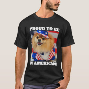 T-shirt Oncle patriotique américain mignon Sam Pomeranian