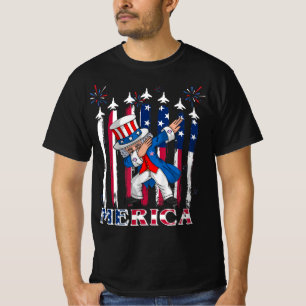 T-shirt Oncle patriotique Sam Dabbing 4 juillet