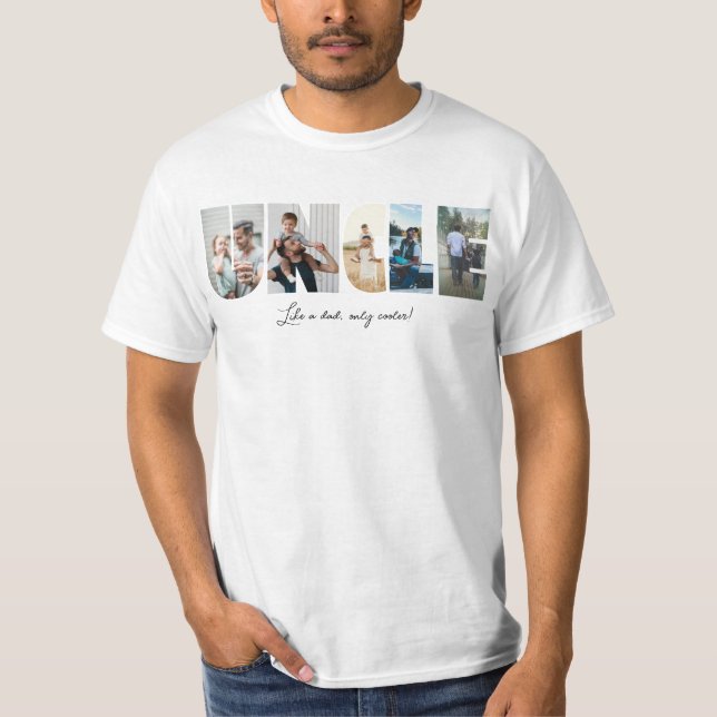 T-shirt Oncle Photo Collage 5 images Collage (Devant)