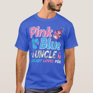 T-shirt Oncle Rose Ou Bleu Vous Aime Bébé Genre Révéler T-