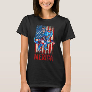 T-shirt Oncle Sam 4 juillet Dino Boys Hommes American Usa 