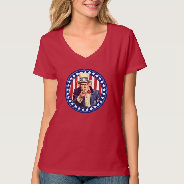 T-shirt Oncle Sam Étoiles et rayures (Devant)