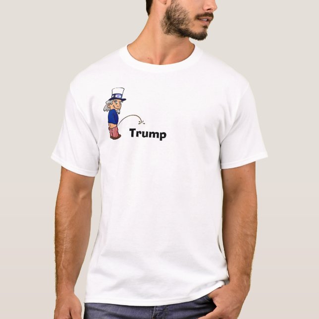 T-shirt Oncle Sam faisant pipi sur l'Atout-T-shirt (Devant)