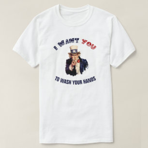 T-shirt Oncle Sam Lave tes mains