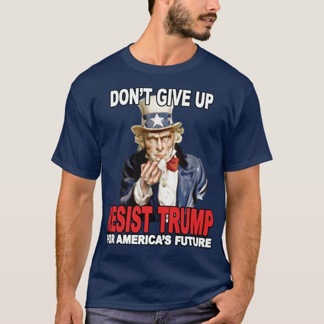 T-shirt Oncle Sam résiste à Trump Middle Finger - Anti Tru (Devant)