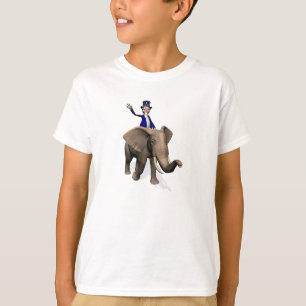 T-shirt Oncle Sam Riding On Elephant