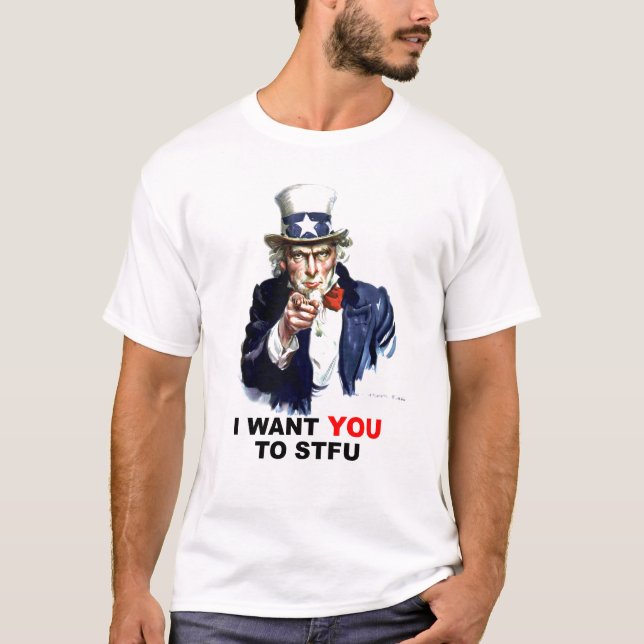 T-shirt Oncle Sam - STFU (Devant)
